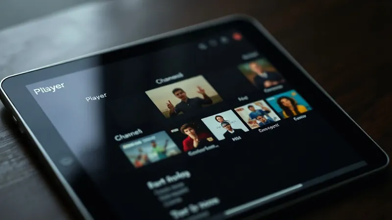 App IPTV iPad iOS interface canais