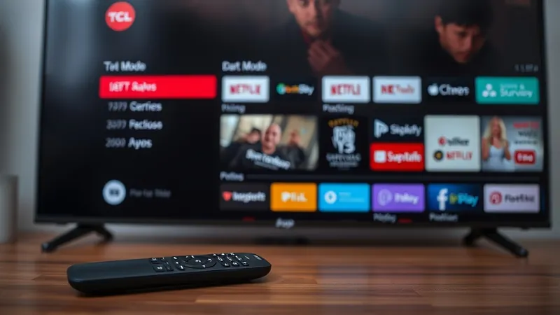Controle TCL TV apps menu IPTV