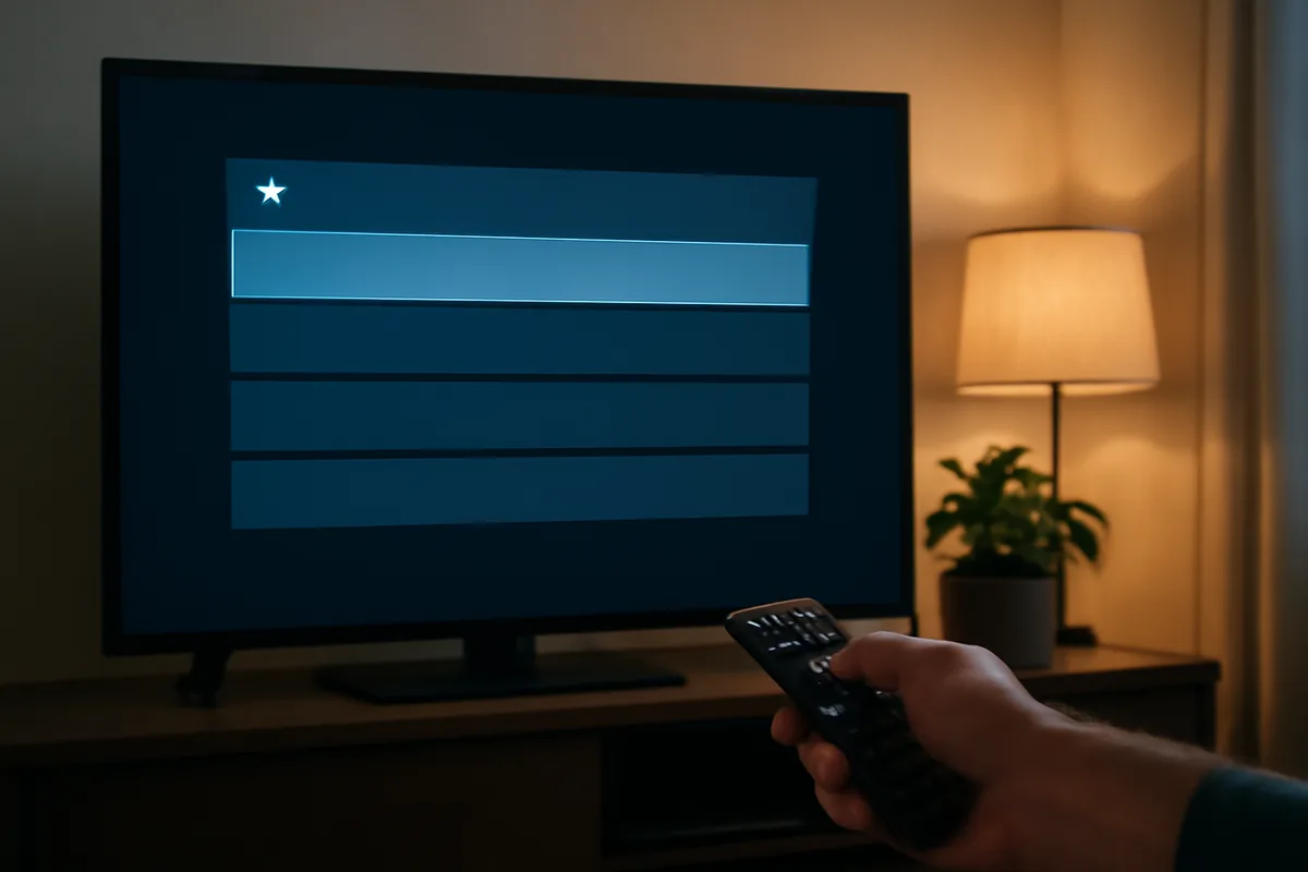 Tela de favoritos com apenas uma versão do canal marcada com estrela